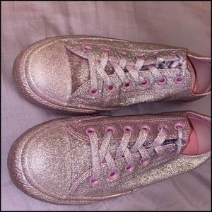 pink converse with glitter
